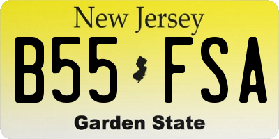 NJ license plate B55FSA