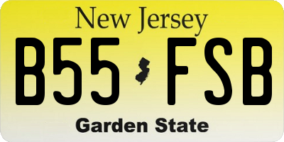 NJ license plate B55FSB