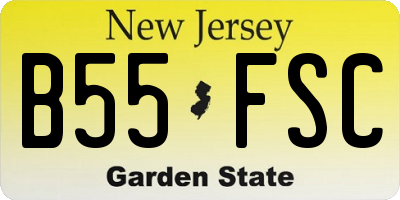 NJ license plate B55FSC