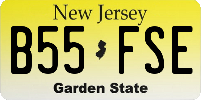 NJ license plate B55FSE