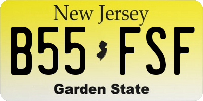 NJ license plate B55FSF