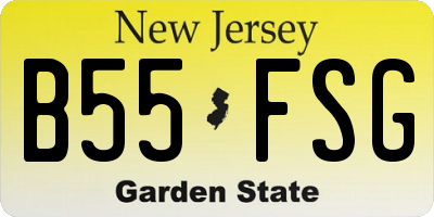 NJ license plate B55FSG