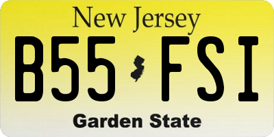NJ license plate B55FSI