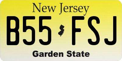 NJ license plate B55FSJ
