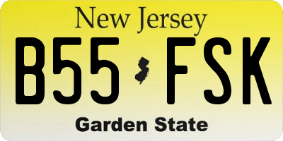 NJ license plate B55FSK