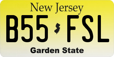 NJ license plate B55FSL
