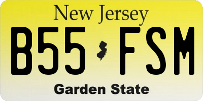 NJ license plate B55FSM