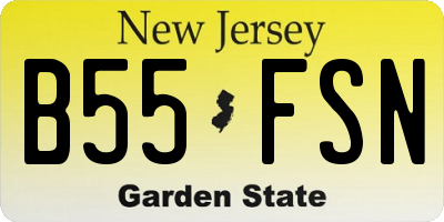 NJ license plate B55FSN