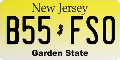 NJ license plate B55FSO