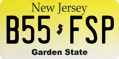 NJ license plate B55FSP
