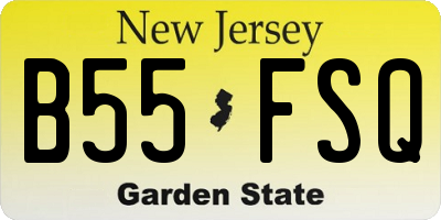 NJ license plate B55FSQ