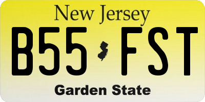 NJ license plate B55FST