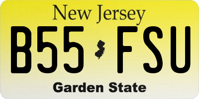 NJ license plate B55FSU
