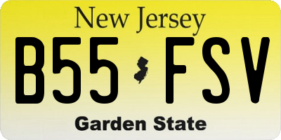 NJ license plate B55FSV