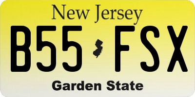 NJ license plate B55FSX