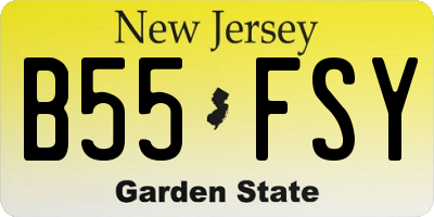 NJ license plate B55FSY