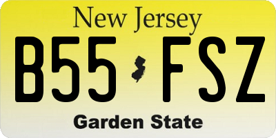 NJ license plate B55FSZ