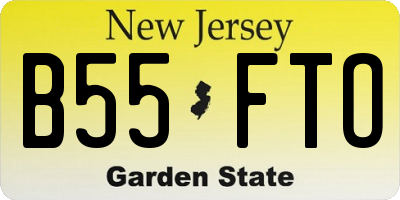 NJ license plate B55FTO