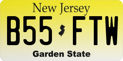 NJ license plate B55FTW