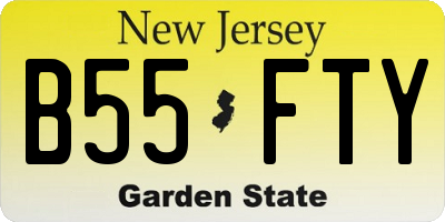 NJ license plate B55FTY