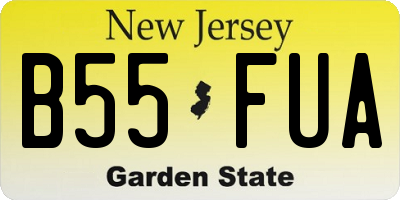 NJ license plate B55FUA