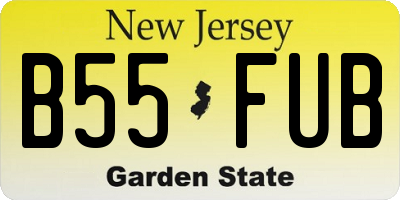 NJ license plate B55FUB