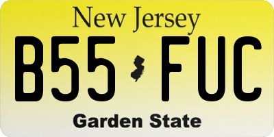 NJ license plate B55FUC