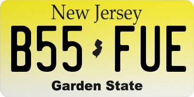 NJ license plate B55FUE