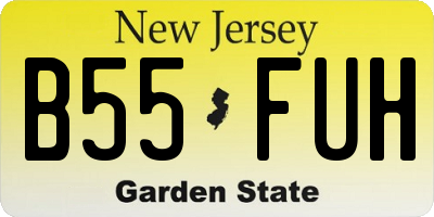 NJ license plate B55FUH