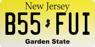 NJ license plate B55FUI