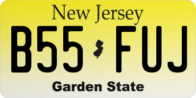 NJ license plate B55FUJ