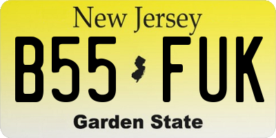 NJ license plate B55FUK