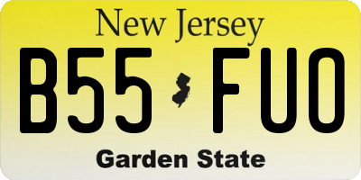 NJ license plate B55FUO