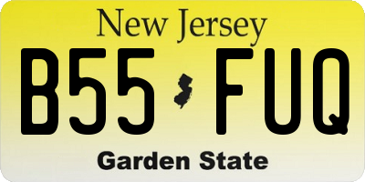 NJ license plate B55FUQ