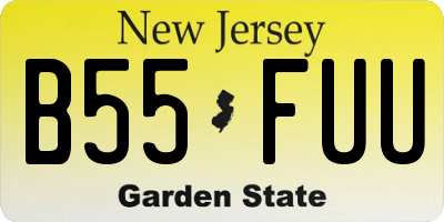 NJ license plate B55FUU