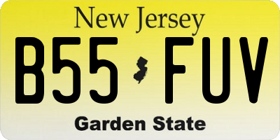 NJ license plate B55FUV