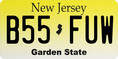 NJ license plate B55FUW