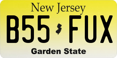 NJ license plate B55FUX