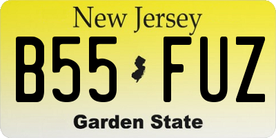 NJ license plate B55FUZ