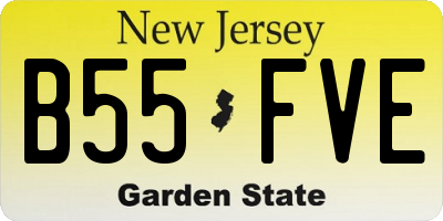 NJ license plate B55FVE