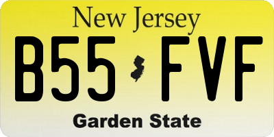 NJ license plate B55FVF