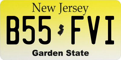 NJ license plate B55FVI