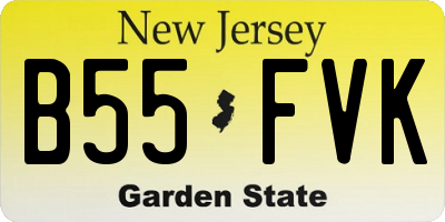 NJ license plate B55FVK
