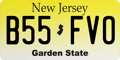 NJ license plate B55FVO