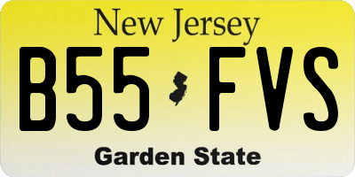 NJ license plate B55FVS
