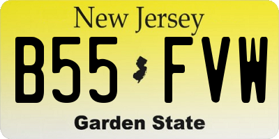 NJ license plate B55FVW
