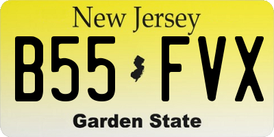 NJ license plate B55FVX