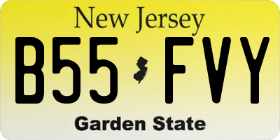 NJ license plate B55FVY