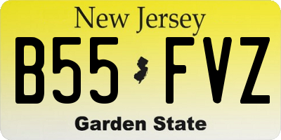 NJ license plate B55FVZ