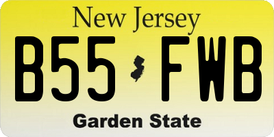 NJ license plate B55FWB
